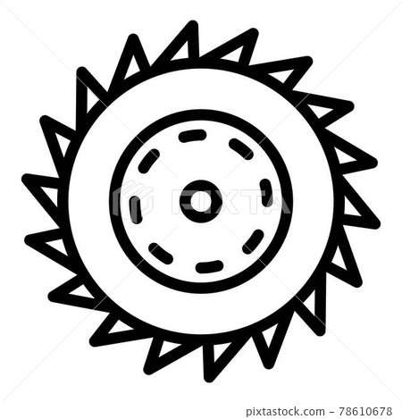 Circular saw blade icon, outline style Circular saw blade icon, outline style 78610678