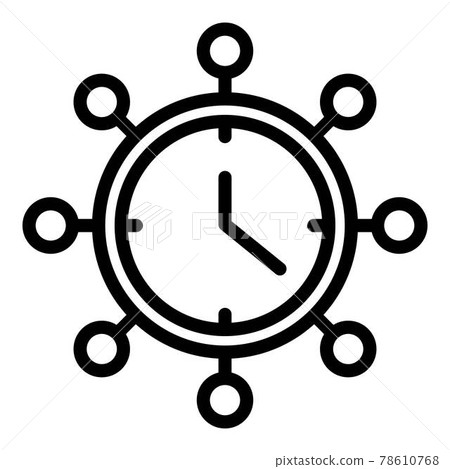 Retro wall clock icon, outline style Retro wall clock icon, outline style 78610768