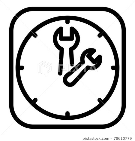 Wall clock repair icon, outline style Wall clock repair icon, outline style 78610779