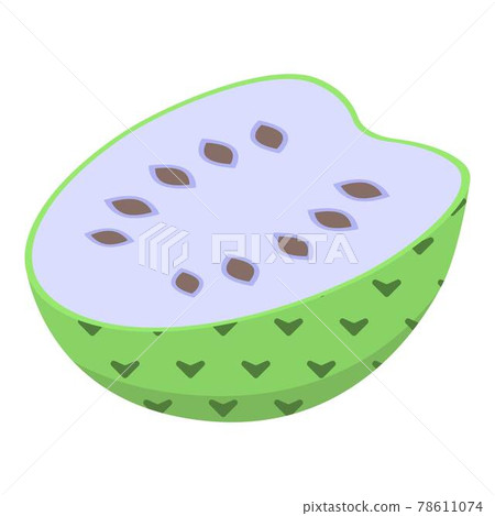 Half soursop icon, isometric style 78611074