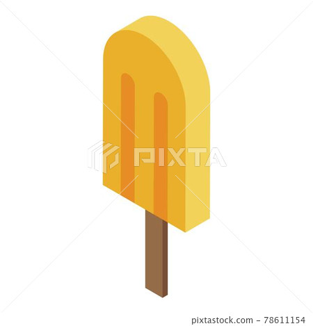 Apricot popsicle icon, isometric style 78611154