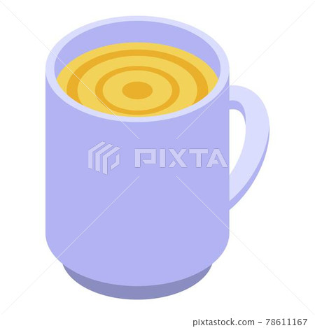 Apricot mug juice icon, isometric style 78611167