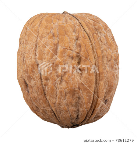 Walnut isolated closeup on white background with clipping path. Nut macro. 78611279