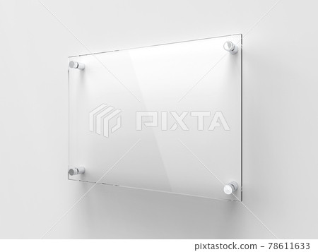 Blank A4 transparent glass office corporate Signage plate Mock Up Template, Clear Printing Board For Branding, Logo. Transparent acrylic advertising signboard mockup side view. 3D rendering Blank A4 transparent glass office corporate Signage plate Mock Up Template, Clear Printing Board For Branding, Logo. Transparent acrylic advertising signboard mockup side view. 3D rendering 78611633