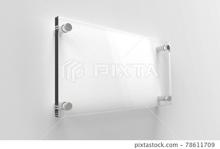 Blank Transparent Glass Interior Office Corporate Signage Plate Mock Up Template, Clear Printing Board For Branding, Logo. Transparent acrilic advertising signboard mock-up side view. 3D rendering Blank Transparent Glass Interior Office Corporate Signage Plate Mock Up Template, Clear Printing Board For Branding, Logo. Transparent acrilic advertising signboard mock-up side view. 3D rendering 78611709
