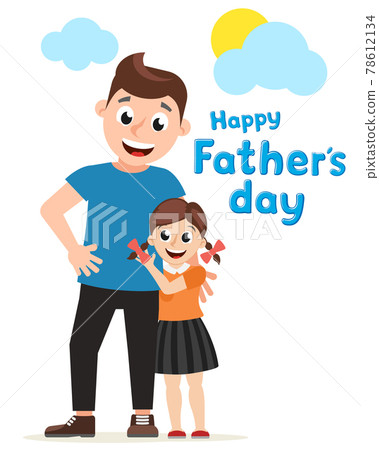 Happy father hugs his daughter on a white. Father s day Happy father hugs his daughter on a white. Father s day 78612134