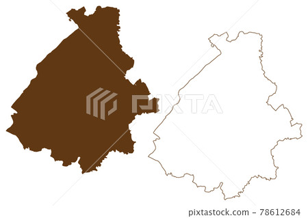 Birkenfeld district (Federal Republic of Germany, State of Rhineland-Palatinate) map vector illustration, scribble sketch Birkenfeld map 78612684