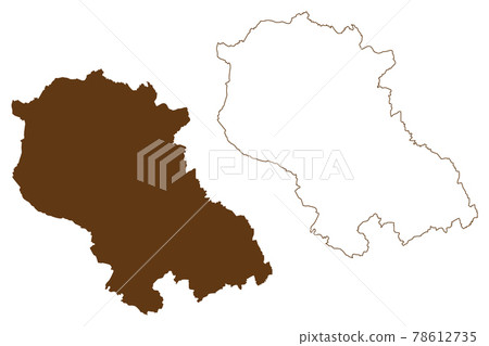 Coesfeld district (Federal Republic of Germany, State of North Rhine-Westphalia, NRW, Munster region) map vector illustration, scribble sketch Coesfeld map 78612735