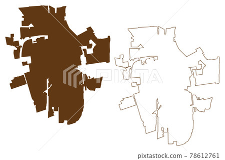 Frankenthal city (Federal Republic of Germany, State of Rhineland-Palatinate, Urban district) map vector illustration, scribble sketch Frankenthal map Frankenthal city (Federal Republic of Germany, State of Rhineland-Palatinate, Urban district) map vector illustration, scribble sketch Frankenthal map 78612761