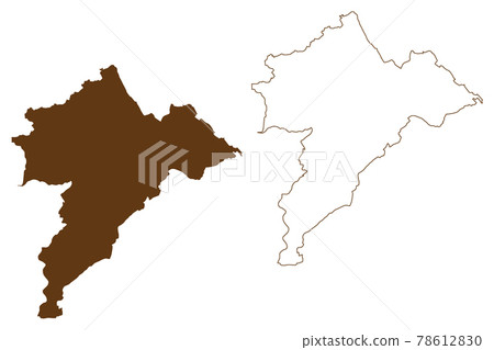 Holzminden district (Federal Republic of Germany, rural district, State of Lower Saxony) map vector illustration, scribble sketch Holzminden map 78612830
