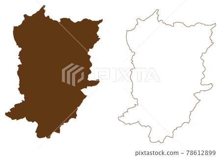 Hoxter district (Federal Republic of Germany, State of North Rhine-Westphalia, NRW, Detmold region) map vector illustration, scribble sketch Hoxter map 78612899