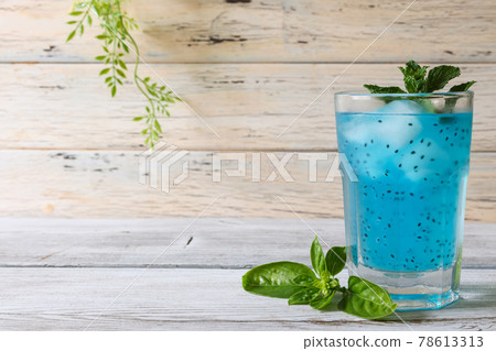 Light blue basil seed drink Light blue basil seed drink 78613313