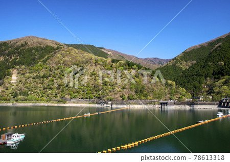 來自奧多摩湖南岸的綠意盎然的小河內水壩 來自奧多摩湖南岸的綠意盎然的小河內水壩 78613318