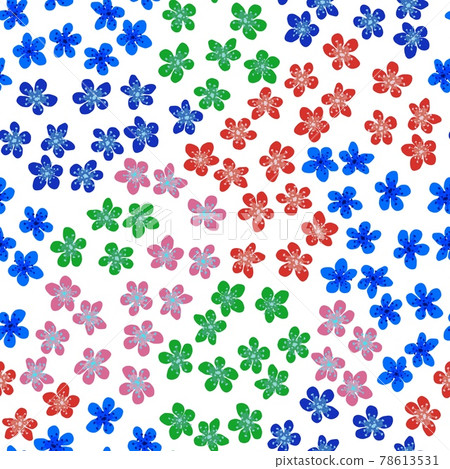 Seamless pattern with blossoming Japanese cherry sakura for fabric, packaging, wallpaper, textile decor, design, invitations, print, gift wrap, manufacturing. Colored flowers on white background. Seamless pattern with blossoming Japanese cherry sakura for fabric, packaging, wallpaper, textile decor, design, invitations, print, gift wrap, manufacturing. Colored flowers on white background. 78613531