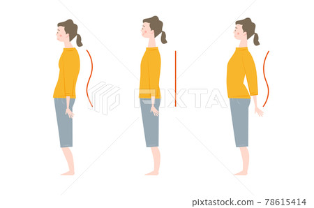 Standing woman posture set Standing woman posture set 78615414