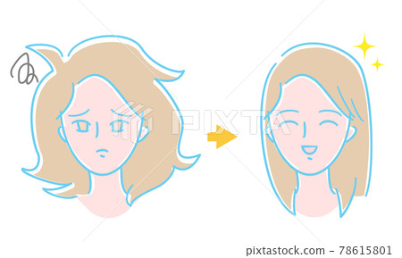 捲髮，睡覺，自然燙，髮型，插畫素材 78615801