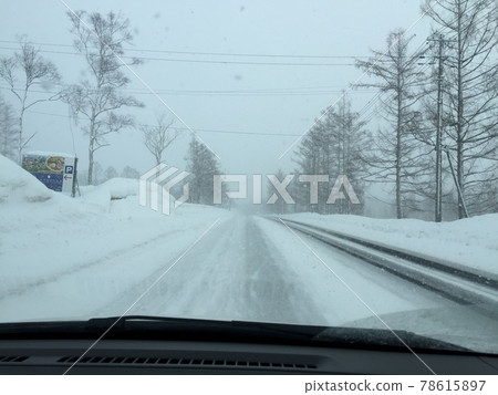 Hokkaido drive in winter Hokkaido drive in winter 78615897