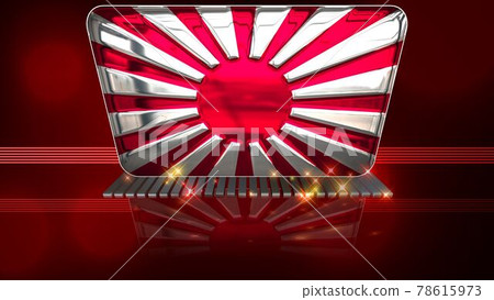 Rising Sun Flag reflected on the floor 3-2-2 78615973
