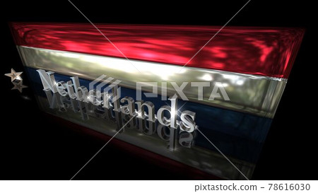 Netherlands flag and country name text on the floor 2-2-3 78616030