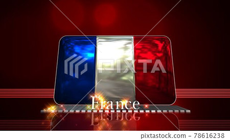 French flag and country name text on the floor 3-1-2 78616238