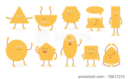 Emoji wheat biscuit snack cracker icon set vector Emoji wheat biscuit snack cracker icon set vector 78617255