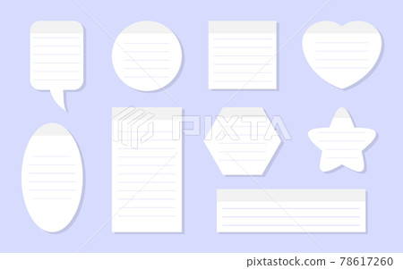 Lined sticker note white paper template set vector Lined sticker note white paper template set vector 78617260