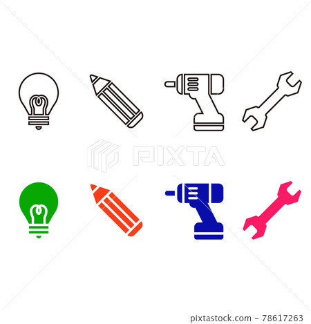 Design and construction icon set Design and construction icon set 78617263