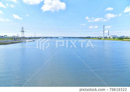 View toward Arakawakako Bridge / Arakawa Bay Bridge from Kiyosunao Bridge (Edogawa-ku, Tokyo) [2021.6] 78618322