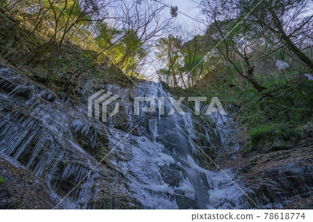 Seinaiji, Achi Village, Nagano Prefecture, Frozen Sugatami Fudotaki in winter Seinaiji, Achi Village, Nagano Prefecture, Frozen Sugatami Fudotaki in winter 78618774