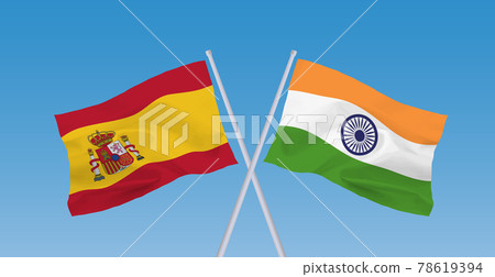 Indian and Spanish flags 78619394