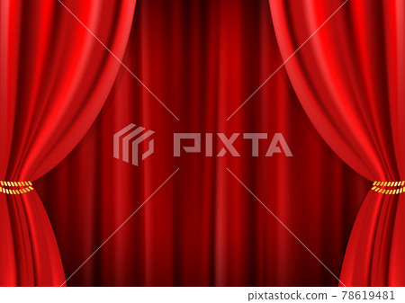 High-class red curtain illustration background material (with vector) 78619481