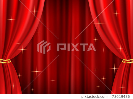 High-class glittering red curtain illustration background material (with vector) 78619486