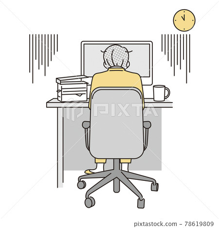簡單的例證有太多工作完成加班的女商人 78619809