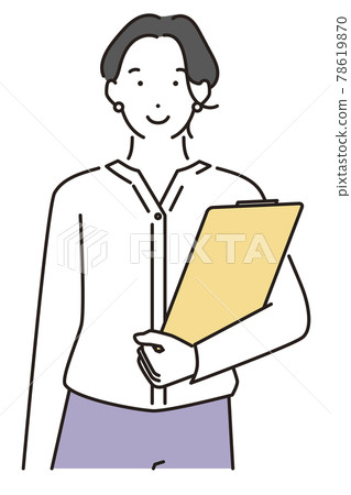 簡單說明：引導顧客的女性 78619870