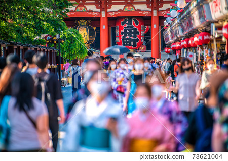 日本東京城市景觀 6 月 ・東京的人口正在增加，淺草寺是一個威脅。我不認為它在聲明中 = 6 月 12 日 78621004