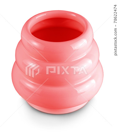 Red Sugar bowl isolated on white background. Studio lighting 78622474