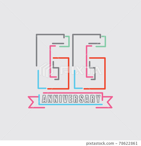 66th Years Anniversary Logo Birthday Celebration Abstract Design Vector Illustration. 78622861