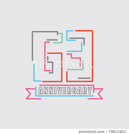 63th Years Anniversary Logo Birthday Celebration Abstract Design Vector Illustration. 63th Years Anniversary Logo Birthday Celebration Abstract Design Vector Illustration. 78622862