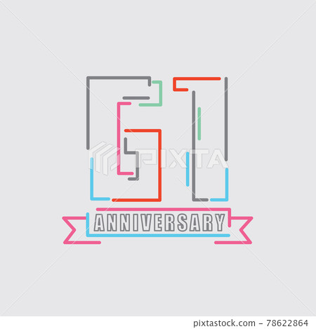 61th Years Anniversary Logo Birthday Celebration Abstract Design Vector Illustration. 61th Years Anniversary Logo Birthday Celebration Abstract Design Vector Illustration. 78622864