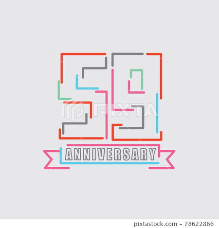 59th Years Anniversary Logo Birthday Celebration Abstract Design Vector Illustration. 78622866