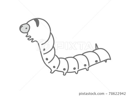 Silk moth larva, illustration of silk moth, head-raising pose Silk moth larva, illustration of silk moth, head-raising pose 78622942