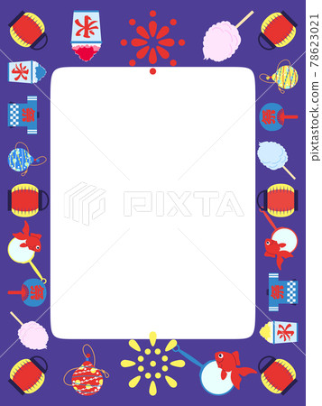 Postcard material for summer festival (portrait) 78623021