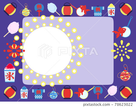 Postcard material for summer festival (sideways) Postcard material for summer festival (sideways) 78623022