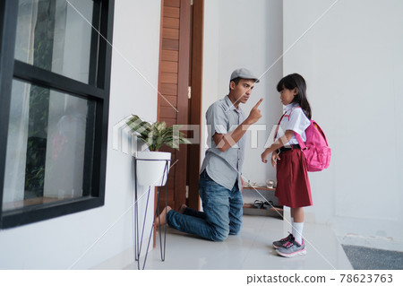 angry father confront his kid after school. angry father confront his kid after school. 78623763