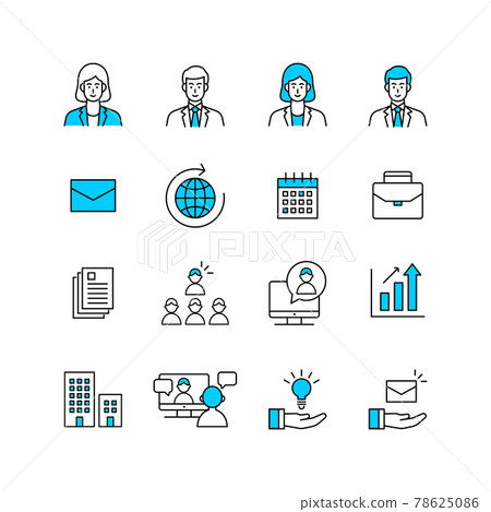 Business icon set 78625086