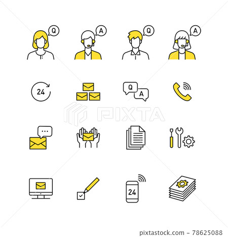 Customer service icon set 78625088