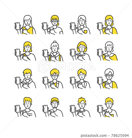 用智能手機設置的人物圖標 78625094