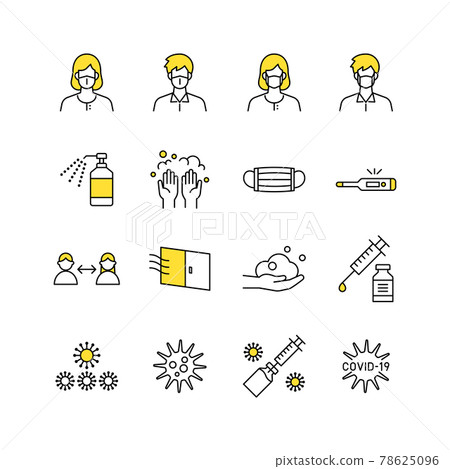 Corona icon set 78625096
