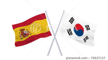 Korean and Spanish flags 78625137