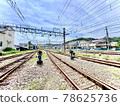 Railroad and blue sky 78625736